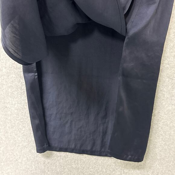 Lululemon Glide Away Navy Blue Side Slit Satin Pull-On Slip Midi Skirt Size 6 - Picture 14 of 14